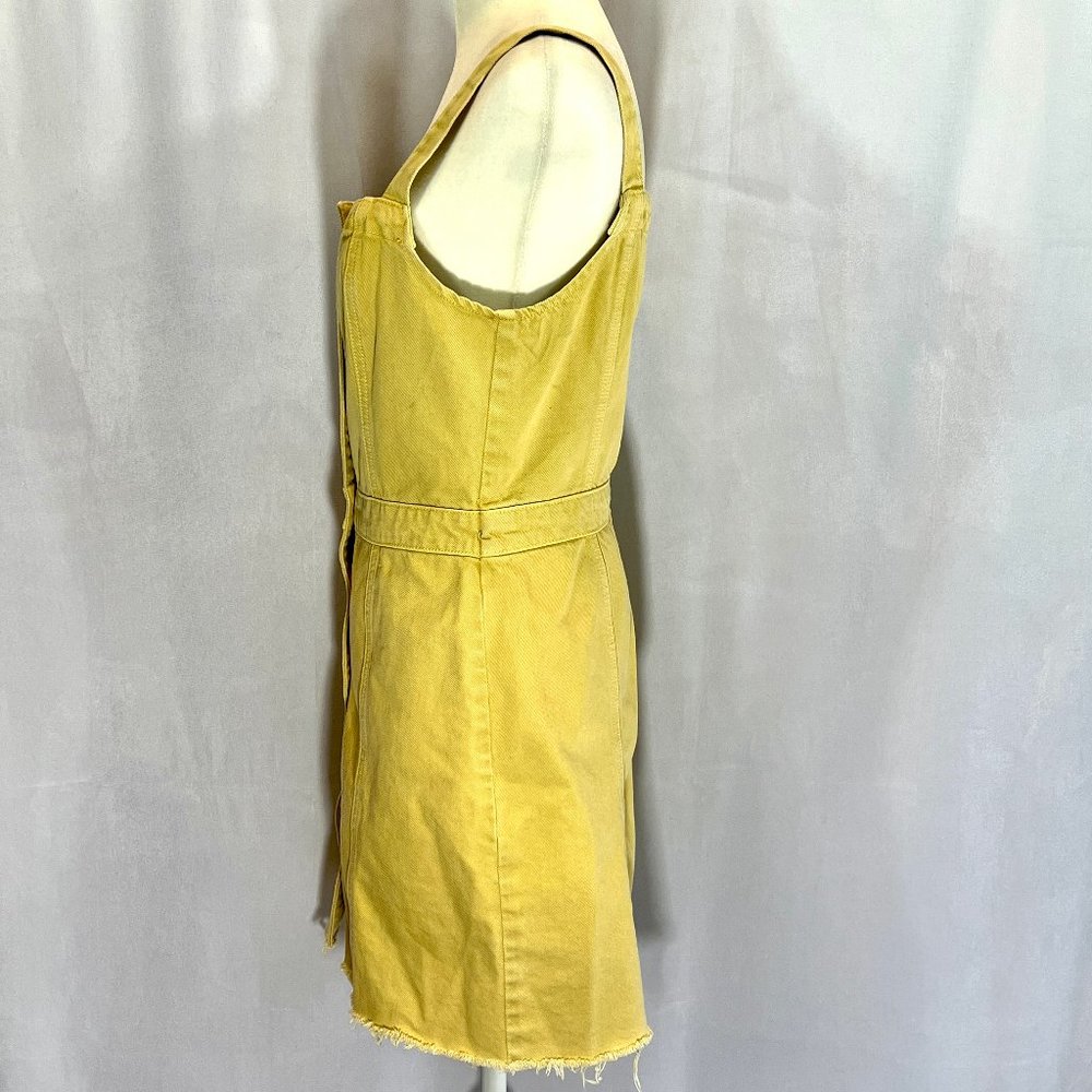 Boyish By Her Kennedy Yellow Denim Mini Skirt Overalls Dress Size Small - Picture 7 of 13